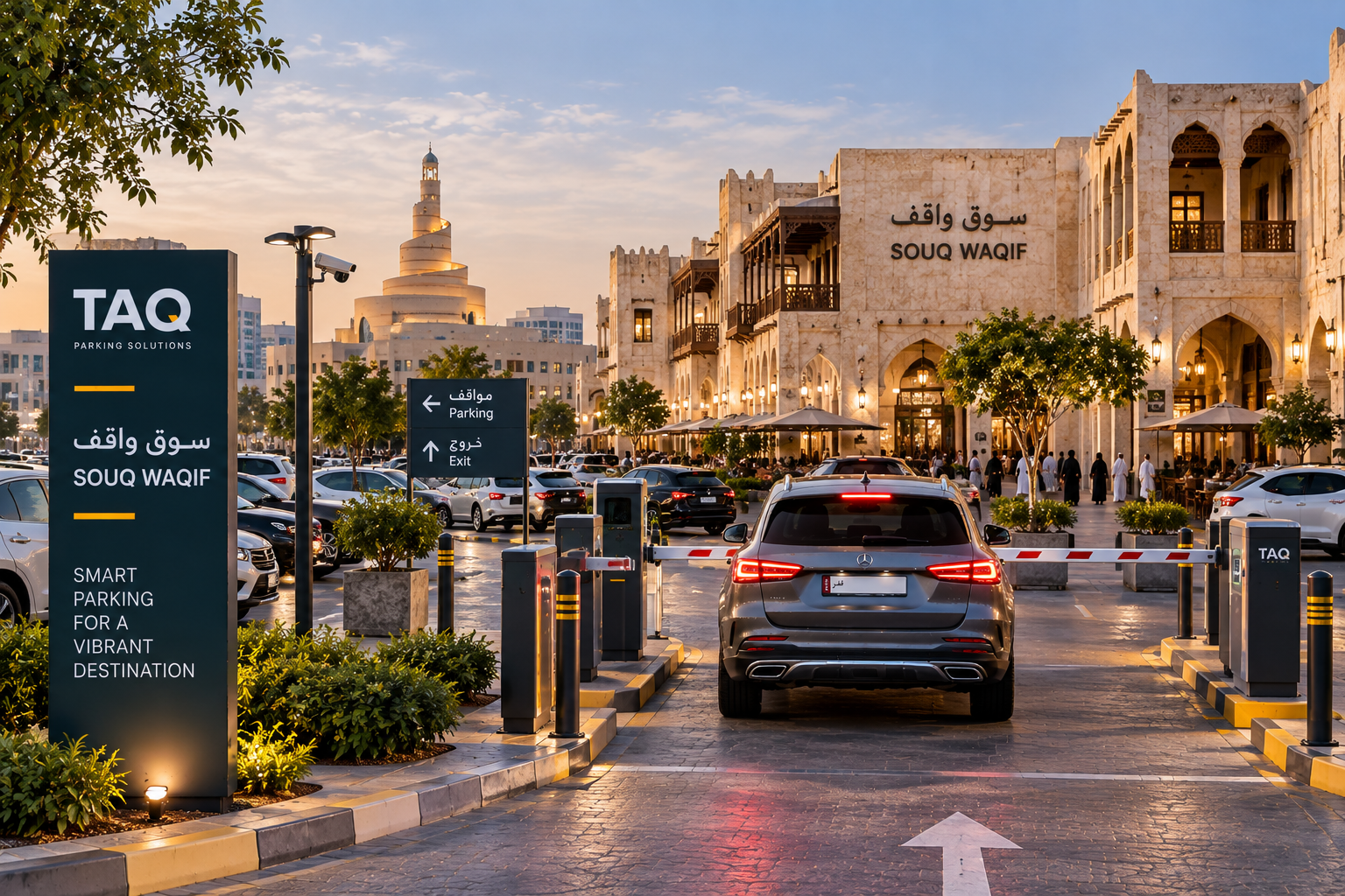 TAQ parking management experience at Souq Waqif